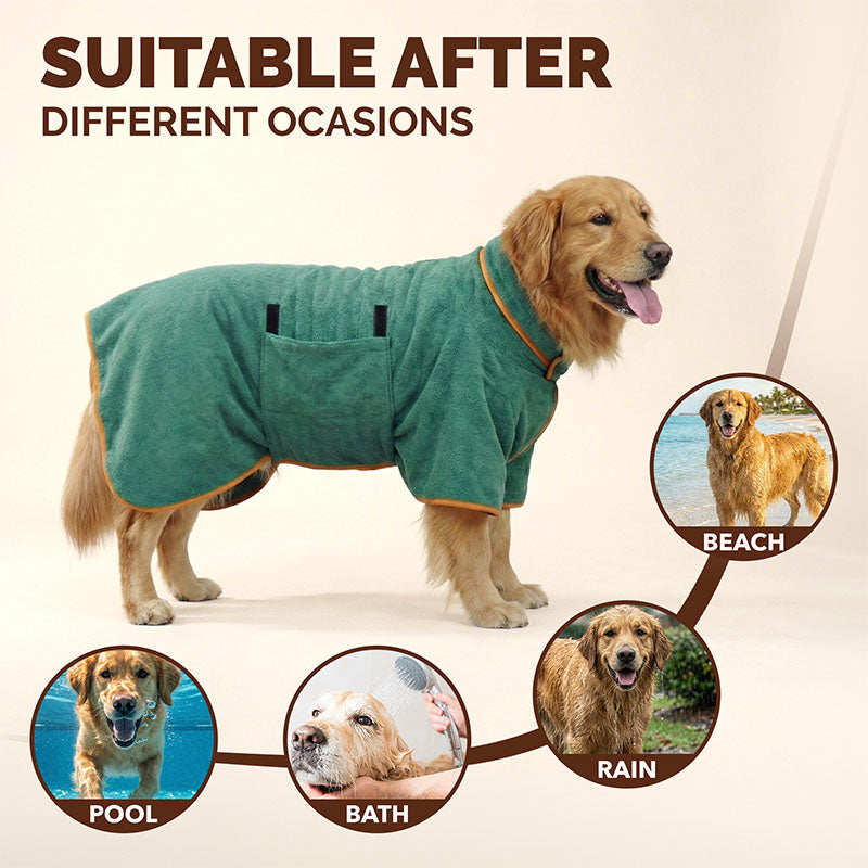 Dog Ultra-Absorbent Microfiber Bathrobe